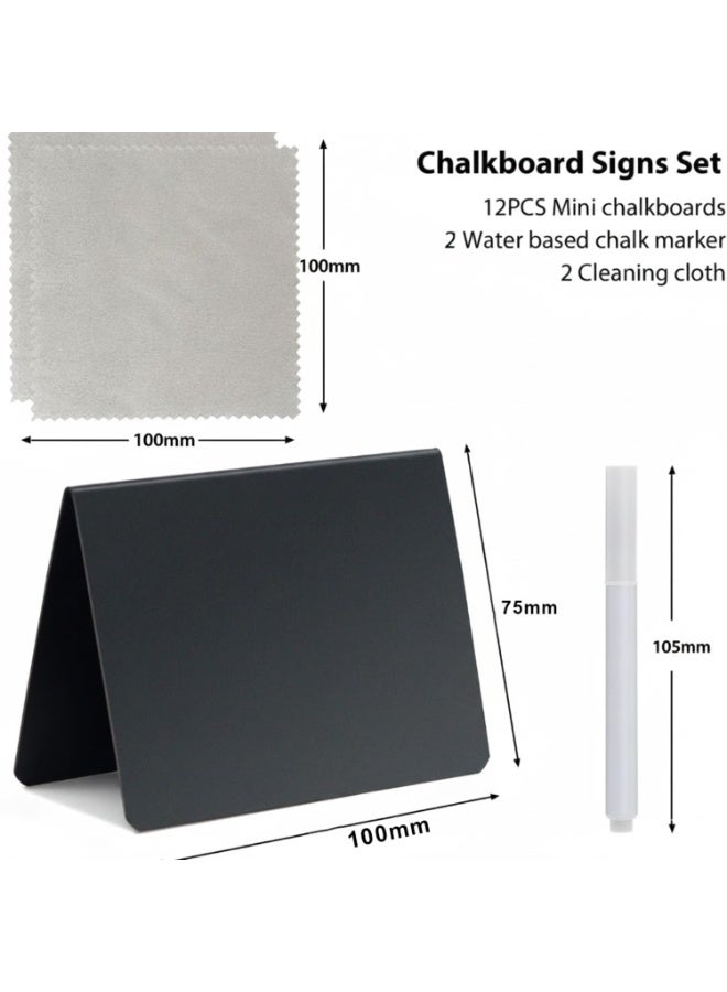 LYNLYN 12PCS Mini Chalkboard Buffet Food Labels, Reusable Acrylic Food and Price Signs with Erasable Markers and cleaning cloth for Parties and Catering（10 × 7.5 cm） - Image 5